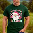 Santa Favorite Teacher Shirt Teacher Christmas Men's Casual T-Shirt Forest Santa Favorite Teacher Shirt Teacher Christmas Men's Casual T-Shirt Forest