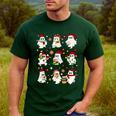 Santa Ghost Reading Books Christmas Library Teacher Men's Casual T-Shirt Forest