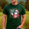 Santa Teacher 67 Math Christmas Xmas Holiday Number 67 Men's Casual T-Shirt Forest