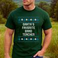 Santas Favorite Band Teacher Christmas Men's Casual T-Shirt Forest