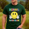 School Counselor Teacher Counseling Office School Guidance Men's Casual T-Shirt Forest