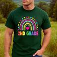 Second Grade Rainbow Girls Boys Teacher Team 2nd Grade Squad Men's Casual T-Shirt Forest