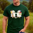 Silly Goose Spooky Teacher Halloween Cute Goosebumps Men's Casual T-Shirt Forest