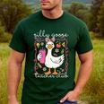 Silly Goose Teacher Club Animal Lover Groovy Teacher Men's Casual T-Shirt Forest