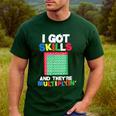 I Got Skills They'Re Multiplying Shirt Math Teacher Men's Casual T-Shirt Forest