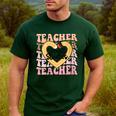 Social Studies Teacher Pencil Heart Leopard Back To School Men's Casual T-Shirt Forest Social Studies Teacher Pencil Heart Leopard Back To School Men's Casual T-Shirt Forest