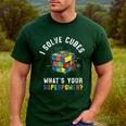 I Solve Cubes Speed Cubing Vintage Youth Math Teacher Men's Casual T-Shirt Forest