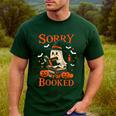 Sorry I'm Booked Ghost Reading Book Lover Teacher Halloween Men's Casual T-Shirt Forest