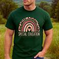 Special Education Shirt Teacher SPED Leopard Boho Rainbow Men's Casual T-Shirt Forest