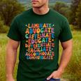 Sped Caffeinate Advocate Laminate Educate Teacher Men Women Kids Men's Casual T-Shirt Forest