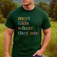 SPED Teacher SLP Meet Kids Where They Are Special Education Men's Casual T-Shirt Forest SPED Teacher SLP Meet Kids Where They Are Special Education Men's Casual T-Shirt Forest
