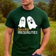 Spooky Inequalities Ghosts Halloween Math Teacher Men's Casual T-Shirt Forest Spooky Inequalities Ghosts Halloween Math Teacher Men's Casual T-Shirt Forest