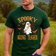 Spooky Science Teacher Ghost Halloween School Women Men's Casual T-Shirt Forest