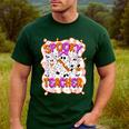 Spooky Teacher Ghost Pencil Teacher Halloween Teacher Men's Casual T-Shirt Forest