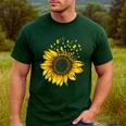 Sunflower Puzzle Pieces Autism Awareness For Mom Teacher For Women Men's Casual T-Shirt Forest