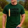 Super Teacher By Day Super Tired By Night Back To School Men's Casual T-Shirt Forest Super Teacher By Day Super Tired By Night Back To School Men's Casual T-Shirt Forest