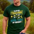 Super Teacher By Day Super Tired By Night Superheroes School Men's Casual T-Shirt Forest Super Teacher By Day Super Tired By Night Superheroes School Men's Casual T-Shirt Forest