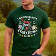 I Survived 100 Days Of School Teacher Kids Cat Lover Men's Casual T-Shirt Forest I Survived 100 Days Of School Teacher Kids Cat Lover Men's Casual T-Shirt Forest
