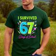 I Survived 67 Days Of School 67 Meme Science Teacher Men's Casual T-Shirt Forest I Survived 67 Days Of School 67 Meme Science Teacher Men's Casual T-Shirt Forest