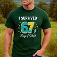 I Survived 67 Days Of School Teachers Students Meme Men's Casual T-Shirt Forest I Survived 67 Days Of School Teachers Students Meme Men's Casual T-Shirt Forest