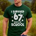I Survived 67 Days Of School Teachers Students Men's Casual T-Shirt Forest