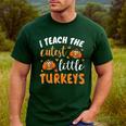 I Teach The Cutest Little Turkeys For Teacher Thanksgiving Men's Casual T-Shirt Forest I Teach The Cutest Little Turkeys For Teacher Thanksgiving Men's Casual T-Shirt Forest