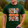 I Teach The Cutest Pumpkins Halloween Fall Teacher Women Men's Casual T-Shirt Forest