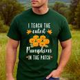 I Teach The Cutest Pumpkins In The Patch Halloween Teacher Men's Casual T-Shirt Forest I Teach The Cutest Pumpkins In The Patch Halloween Teacher Men's Casual T-Shirt Forest