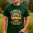 I Teach The Cutest Pumpkins In The Patch Teacher Halloween Men's Casual T-Shirt Forest