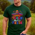 Teach Like It'S A Fiesta Teachers Sombrero Cinco De Mayo Men's Casual T-Shirt Forest