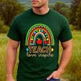 Teach Love Inspire Rainbow Leopard Cheetah Print Teacher Men's Casual T-Shirt Forest Teach Love Inspire Rainbow Leopard Cheetah Print Teacher Men's Casual T-Shirt Forest
