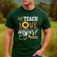TEACH LOVE INSPIRE Teacher Sunflower Appreciation Men's Casual T-Shirt Forest