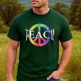 Teach Peace For Teachers And Educators Counselor Men's Casual T-Shirt Forest Teach Peace For Teachers And Educators Counselor Men's Casual T-Shirt Forest
