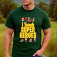 I Teach Super Heroes Comic Book Hero Teacher School Men's Casual T-Shirt Forest I Teach Super Heroes Comic Book Hero Teacher School Men's Casual T-Shirt Forest