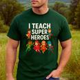 I Teach Super Heroes Teacher Men's Casual T-Shirt Forest I Teach Super Heroes Teacher Men's Casual T-Shirt Forest
