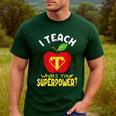 I Teach What's Your Superpower Superhero Teacher Men's Casual T-Shirt Forest