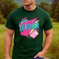 Teacher 90s Retro Colorful Teacher Of The 90s Back To School Men's Casual T-Shirt Forest Teacher 90s Retro Colorful Teacher Of The 90s Back To School Men's Casual T-Shirt Forest