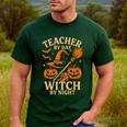 Teacher By Day Witch By Night Halloween Teacher Witch Men's Casual T-Shirt Forest Teacher By Day Witch By Night Halloween Teacher Witch Men's Casual T-Shirt Forest
