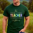 This Teacher Is Glowing Hello Summer End Of School Men's Casual T-Shirt Forest