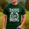 Teacher Halloween Shirt Women Men Teachers Love Brains Men's Casual T-Shirt Forest Teacher Halloween Shirt Women Men Teachers Love Brains Men's Casual T-Shirt Forest