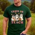 Teacher Halloween Trick Or Teach Cute Ghost Coffee Pumpkins Men's Casual T-Shirt Forest Teacher Halloween Trick Or Teach Cute Ghost Coffee Pumpkins Men's Casual T-Shirt Forest