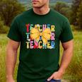 Teacher Pencil Coquette Bow Back To School Teacher Men's Casual T-Shirt Forest Teacher Pencil Coquette Bow Back To School Teacher Men's Casual T-Shirt Forest