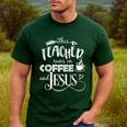 This Teacher Runs On Coffee And Jesus T Shirt Christian Tees Men's Casual T-Shirt Forest