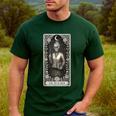 The Teacher Skeleton Tarot Card Men's Casual T-Shirt Forest The Teacher Skeleton Tarot Card Men's Casual T-Shirt Forest