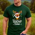 Teacher Squad Red Plaid Rudolph Reindeer Christmas Men's Casual T-Shirt Forest Teacher Squad Red Plaid Rudolph Reindeer Christmas Men's Casual T-Shirt Forest