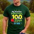My Teacher Survived 100 Days Of Me Men's Casual T-Shirt Forest