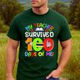 My Teacher Survived 100 Days Of Me 100 Days Of School Men's Casual T-Shirt Forest