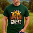 Teacher All Teachers Love Brains Halloween Men's Casual T-Shirt Forest Teacher All Teachers Love Brains Halloween Men's Casual T-Shirt Forest