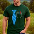 Teacher Tie & Pocket Protector Costume School Men's Casual T-Shirt Forest