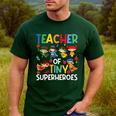 Teacher Of Tiny Superheroes Teach 100th Day Of School Men Women Girls Kids Men's Casual T-Shirt Forest